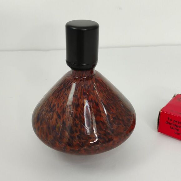 La Tee Da Effusion Fragrance Oil Lamp Glass Red Blue Brown with Wick NWOT - Picture 6 of 15